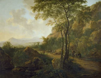 Italienische Landschaft mit Maultiertreibern
